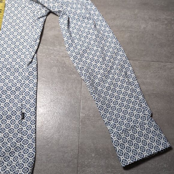 Hugo Boss White Blue Floral Button Down Long Sleeve Collar Shirt Large NWT - Picture 10 of 10
